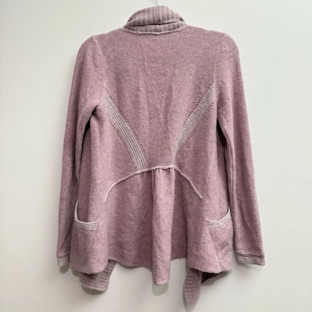 Anthropologie Moth Womens Small 100% Cashmere Pink Sweater Open Cardigan - Picture 6 of 6
